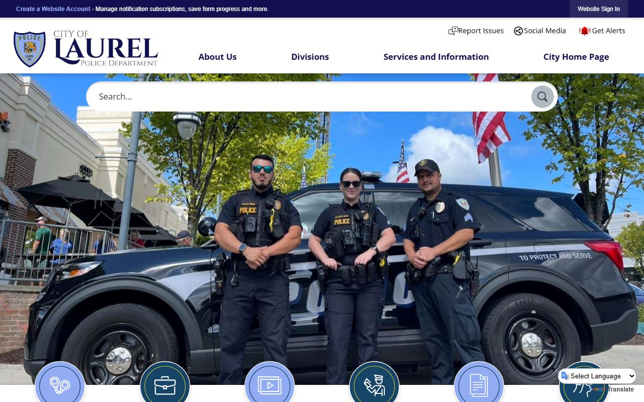 City of Laurel Police page for Laurel white pages records access
