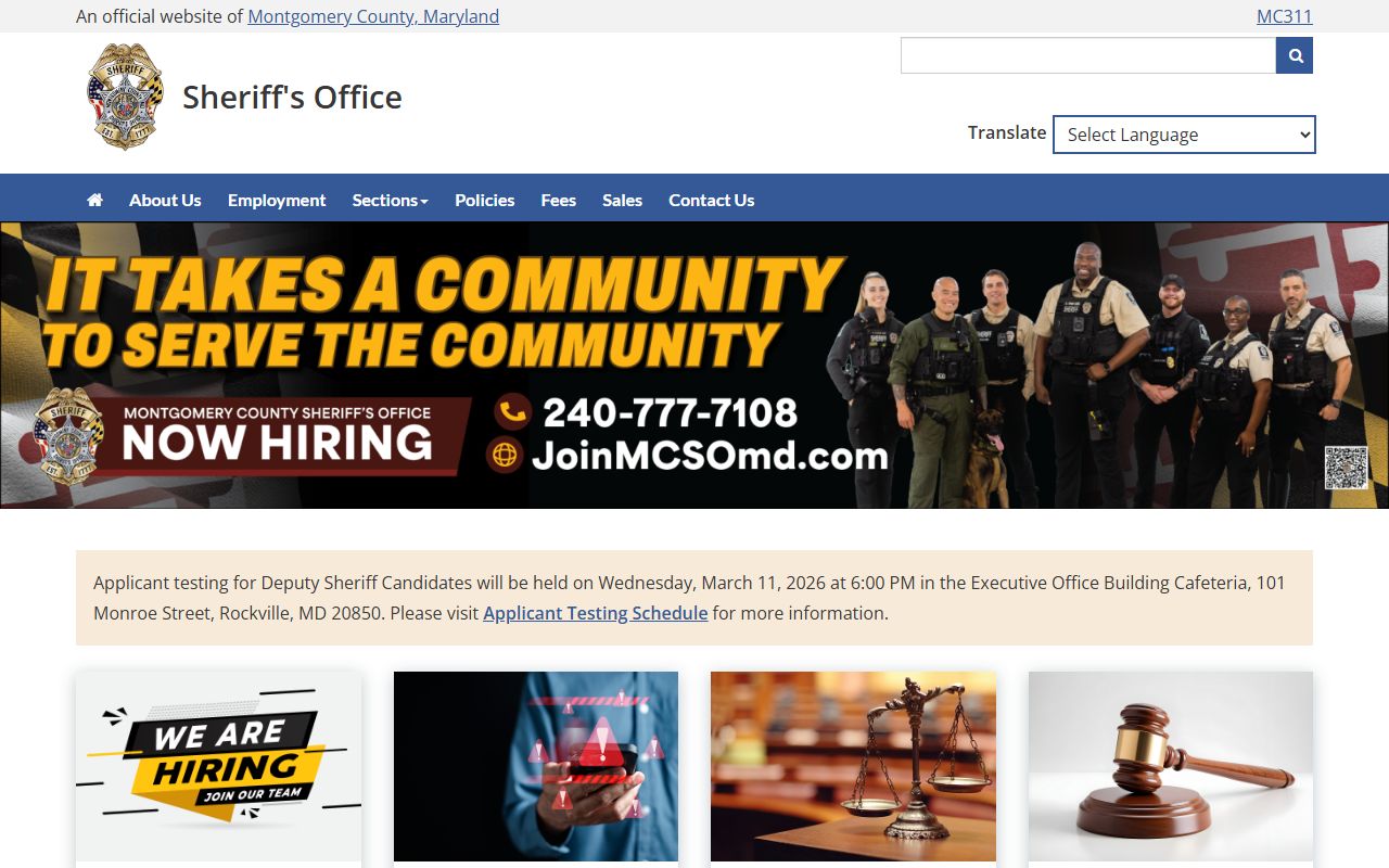 Montgomery County Sheriff Office white pages records